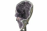 Purple Amethyst Geode On Metal Stand - Uruguay #99893-5